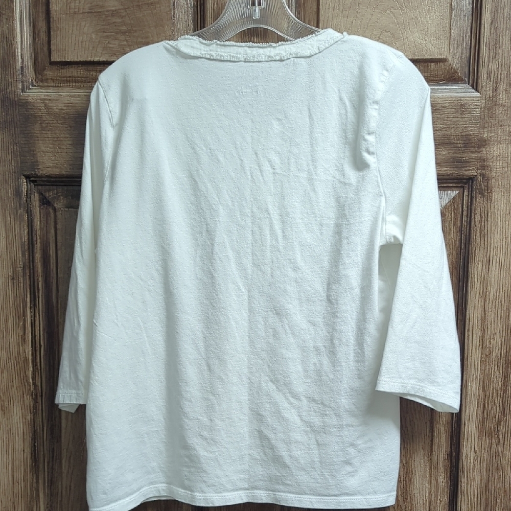 Talbots Off-White Buttoned Top - Picture 3 of 3